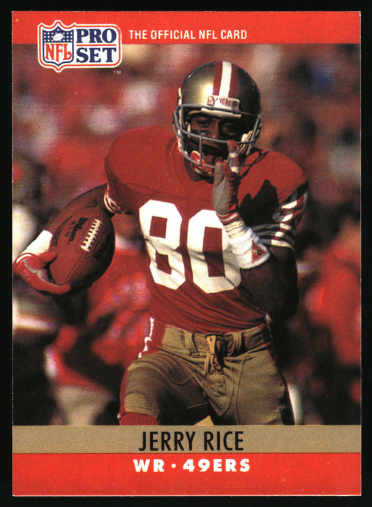 NFL Pro Set card featuring Jerry Rice WR 49ers