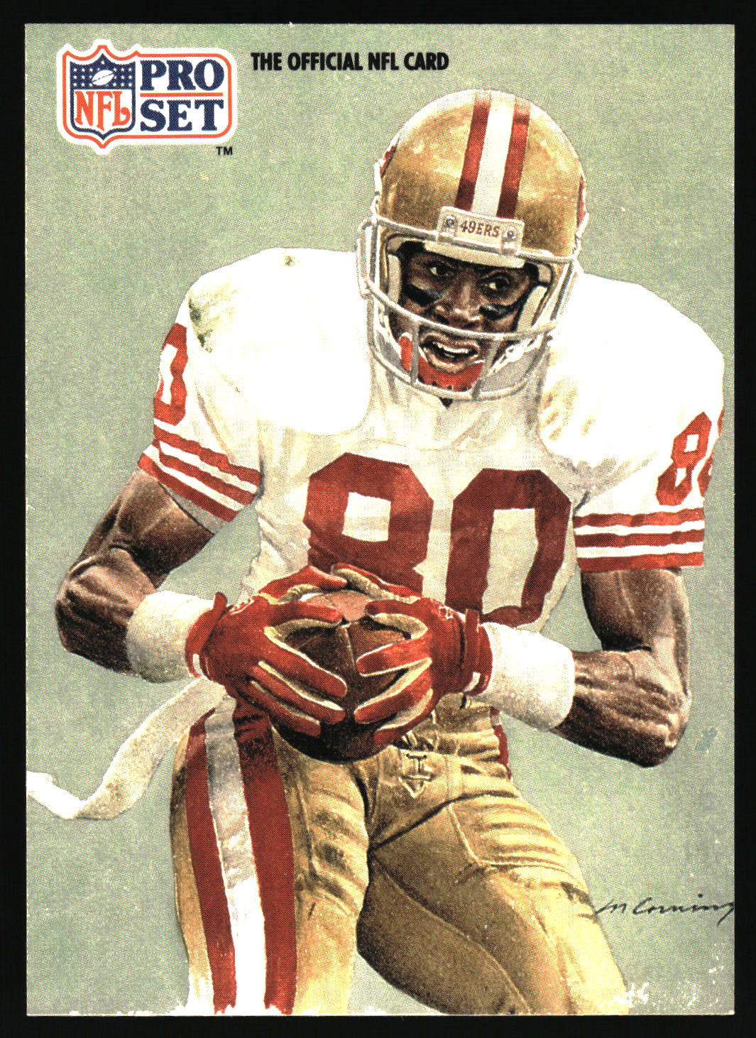 Official NFL Pro Set portrait card with player no 80