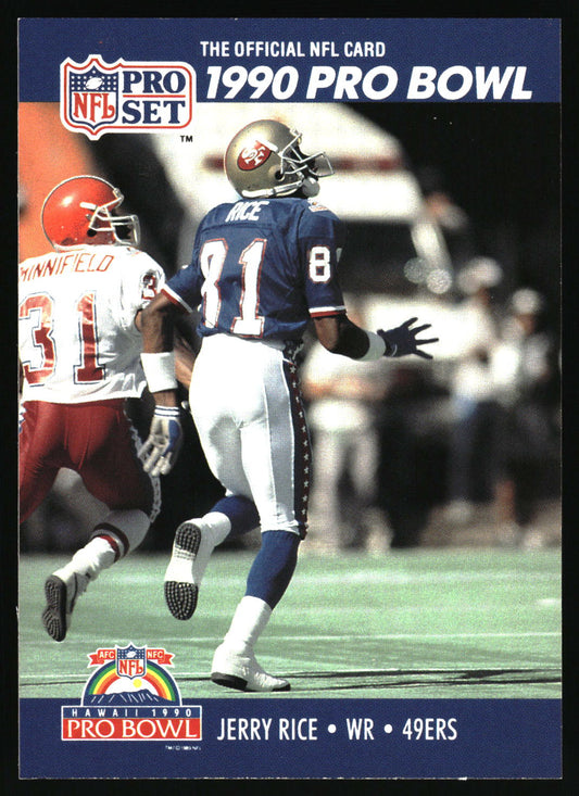 NFL 1990 Pro Bowl card featuring Jerry Rice WR 49ers