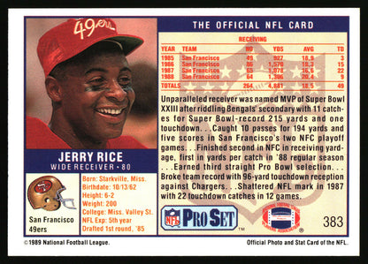 1989 NFL stats for Jerry Rice