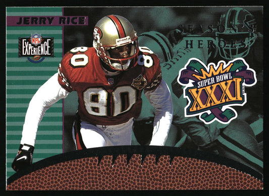 1997 Score Board NFL Experience #SH9 Jerry Rice Season's Heroes