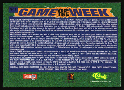 1995 Pro Line #V-14 Jerry Rice / Michael Irvin Game of the Week Visitor