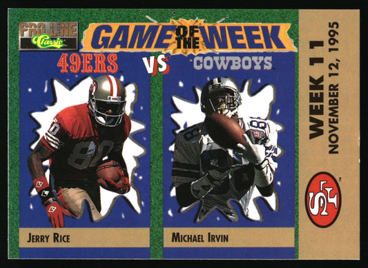 1995 Pro Line #V-14 Jerry Rice / Michael Irvin Game of the Week Visitor