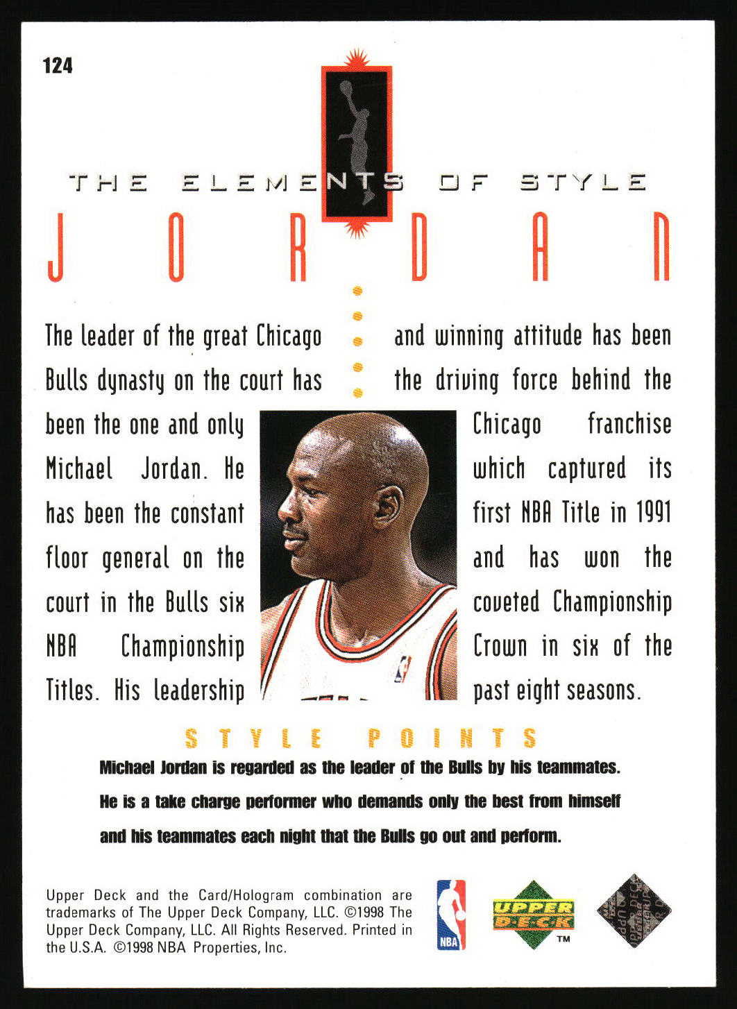 1998 Upper Deck Living Legend #124 Michael Jordan