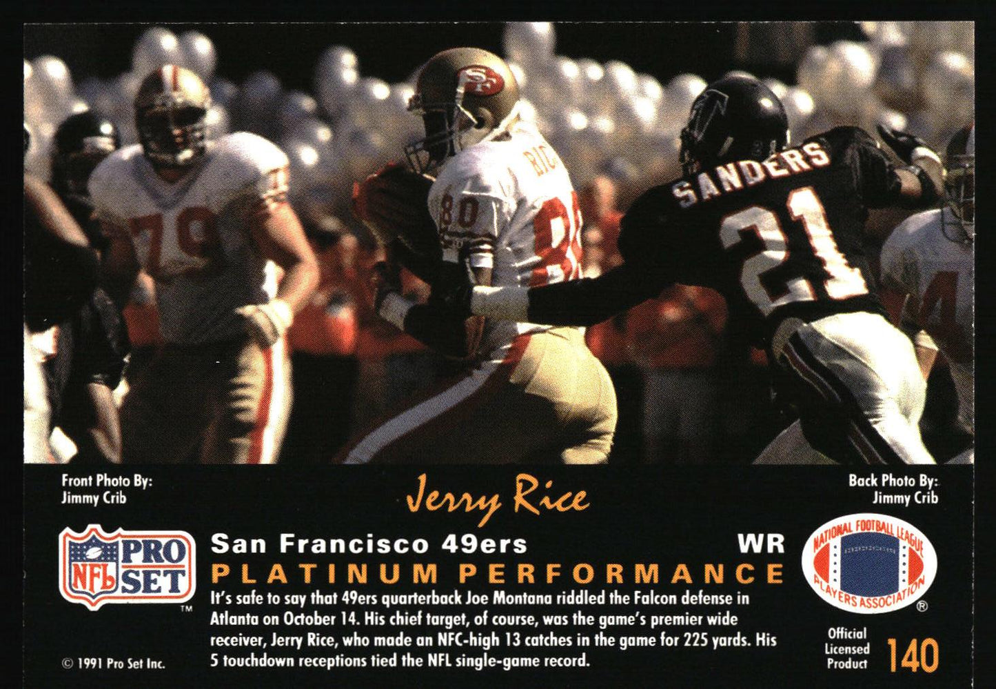 1991 Pro Set Platinum #140 Jerry Rice