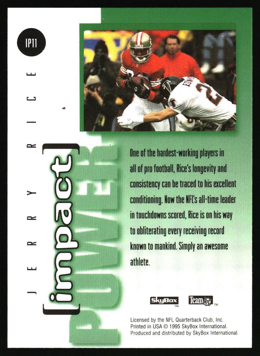 1995 SkyBox Impact #IP11 Jerry Rice Impact Power