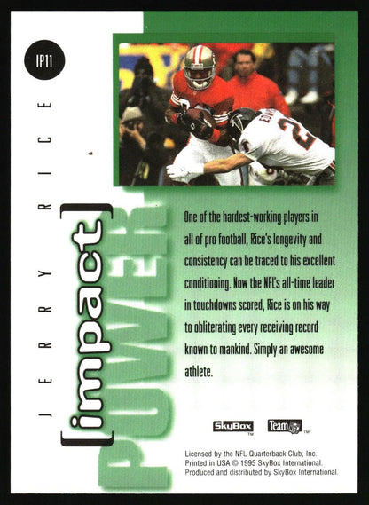 1995 SkyBox Impact #IP11 Jerry Rice Impact Power