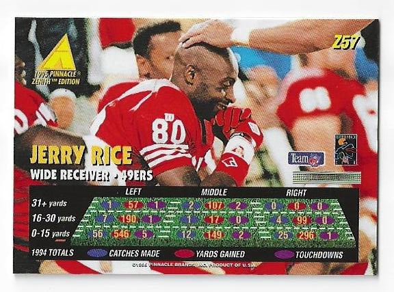 1995 Zenith #Z57 Jerry Rice