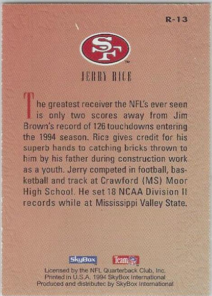 1994 SkyBox Premium #R-13 Jerry Rice Revolution