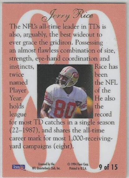 1994 Ultra #9 Jerry Rice Flair Hot Numbers