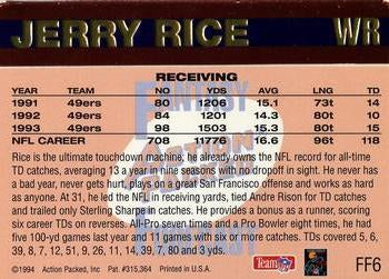 1994 Action Packed #FF6 Jerry Rice Fantasy Forecast