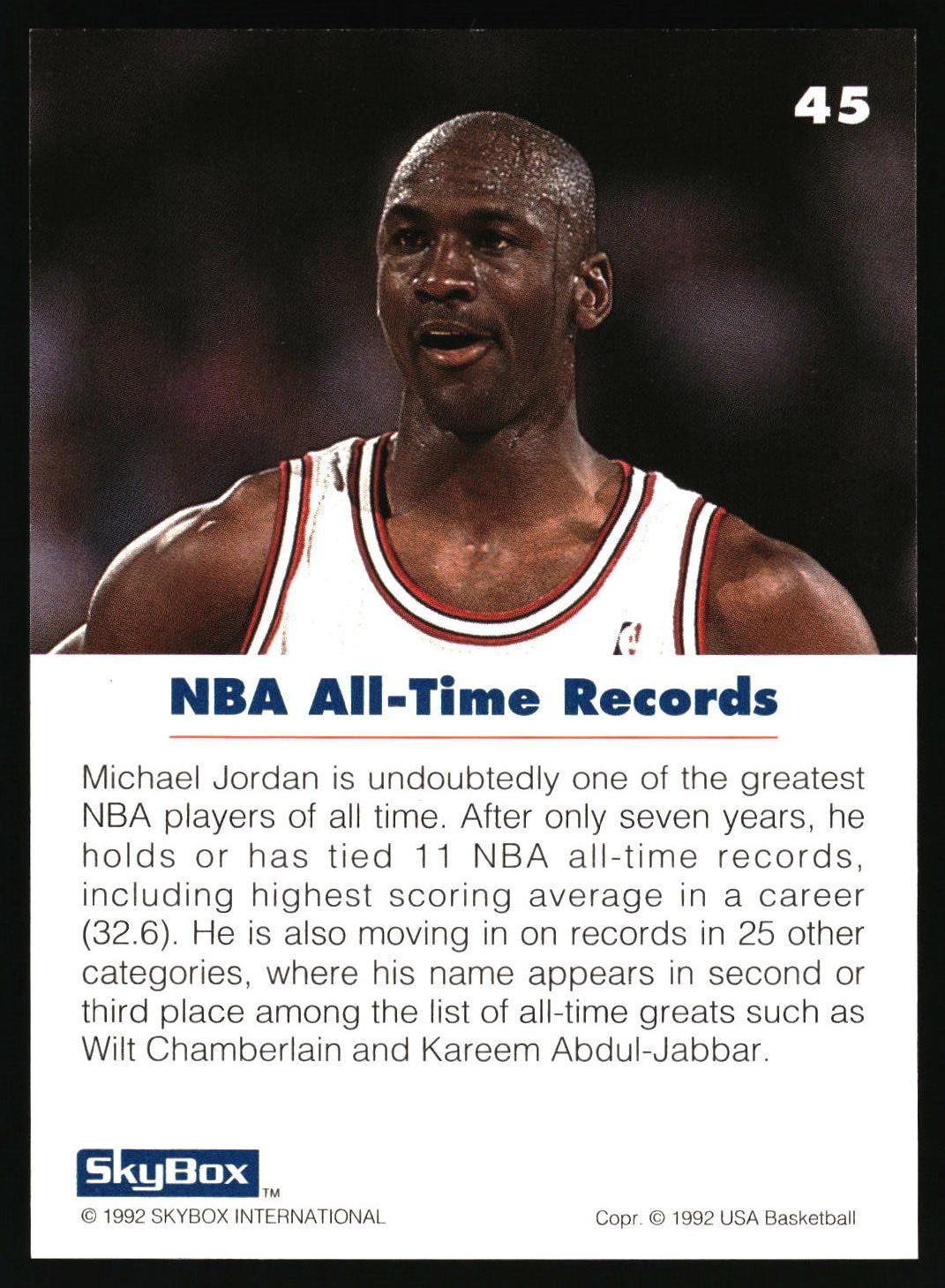 1992 SkyBox USA #45 Michael Jordan