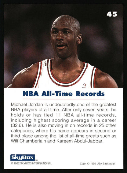 1992 SkyBox USA #45 Michael Jordan