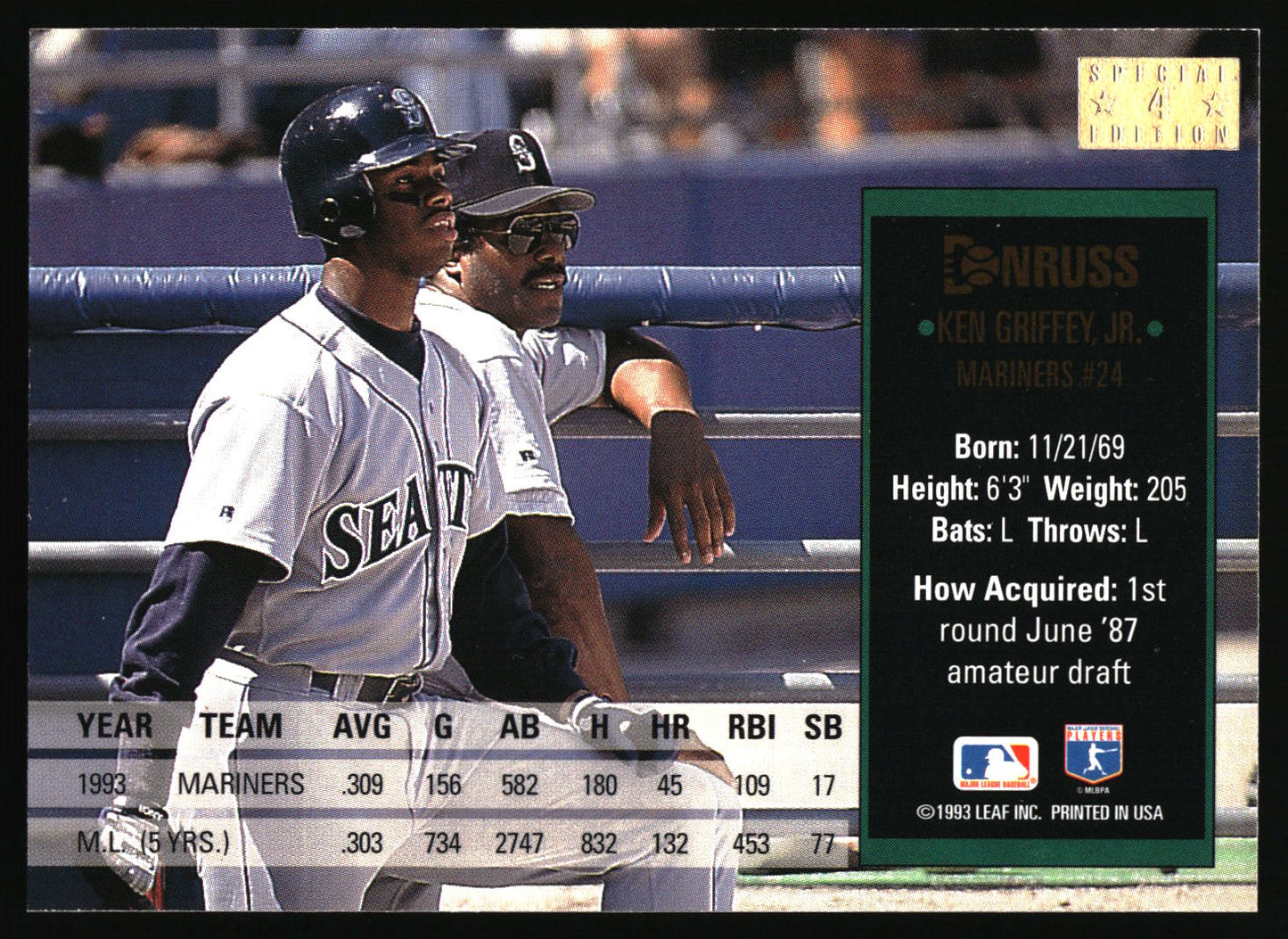 1994 Donruss #4 Ken Griffey, Jr. Special Edition