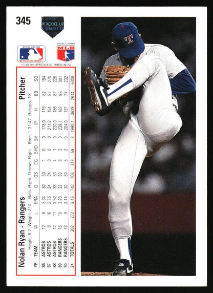 1991 Upper Deck #345 Nolan Ryan