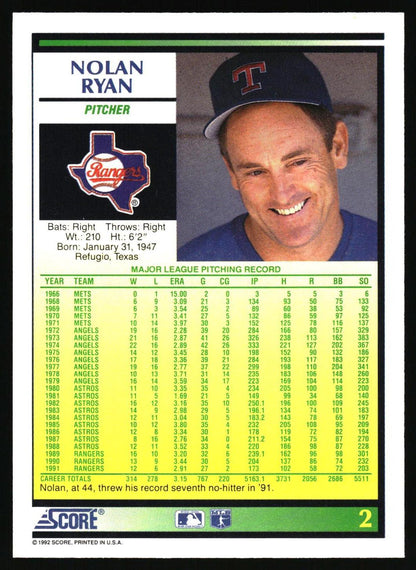 1992 Score #2 Nolan Ryan