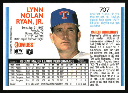 1992 Donruss #707 Nolan Ryan
