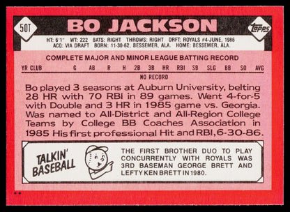 1986 Topps Traded #50T Bo Jackson