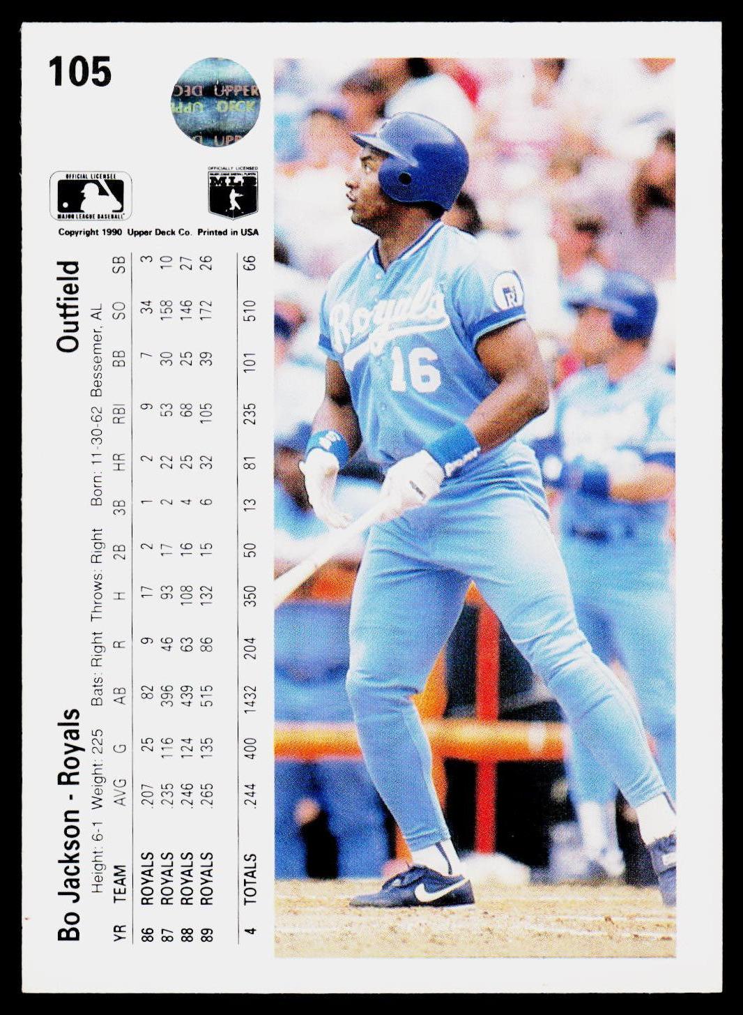1990 Upper Deck #105b Bo Jackson
