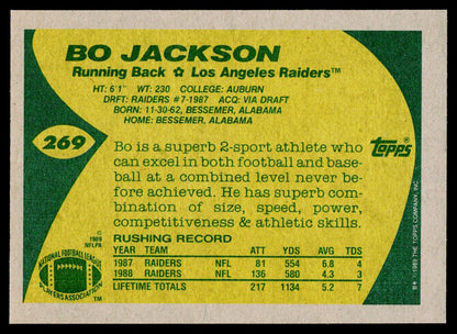 1989 Topps #269 Bo Jackson