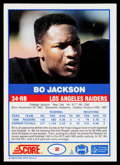 1989 Score #2 Bo Jackson