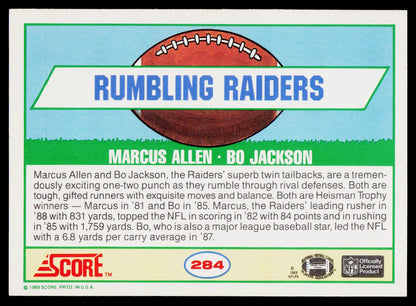 1989 Score #284 Marcus Allen / Bo Jackson