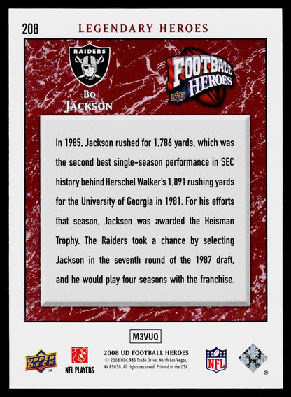 2008 Upper Deck Heroes #208 Bo Jackson