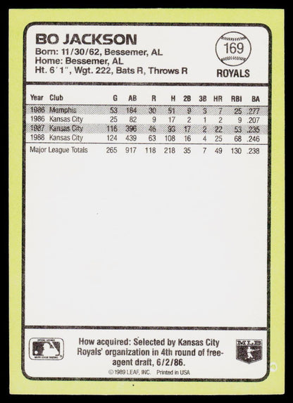 1989 Donruss Baseball's Best #169 Bo Jackson