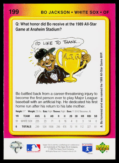 1993 Upper Deck Fun Pack #199 Bo Jackson