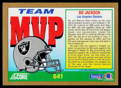 1991 Score #641 Bo Jackson