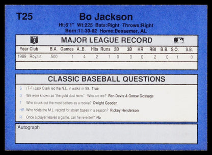 1990 Classic Update #T25 Bo Jackson