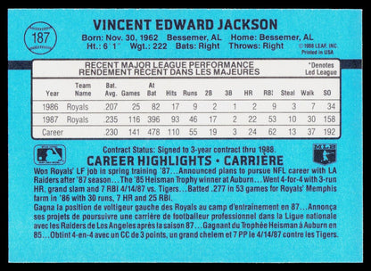 1988 Leaf #187 Bo Jackson