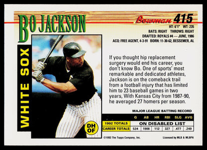 1993 Bowman #415 Bo Jackson