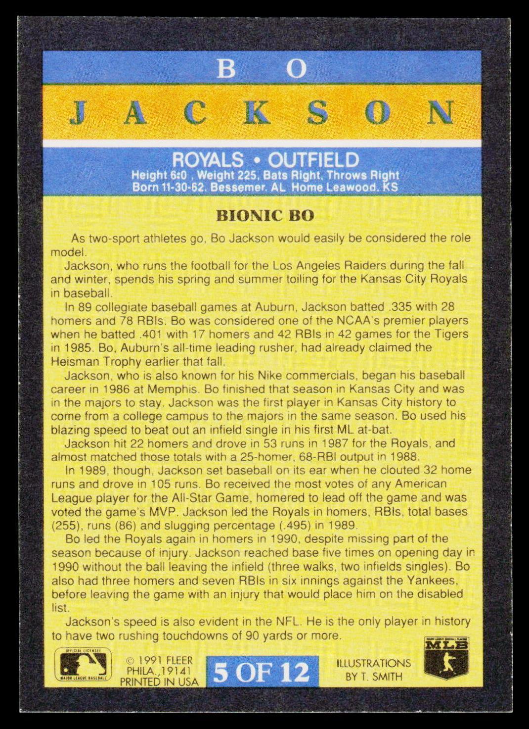 1991 Fleer #5 Bo Jackson Pro-Visions
