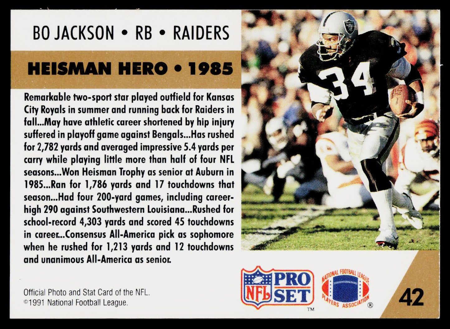 1991 Pro Set #42 Bo Jackson