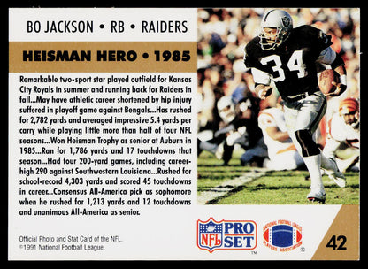 1991 Pro Set #42 Bo Jackson
