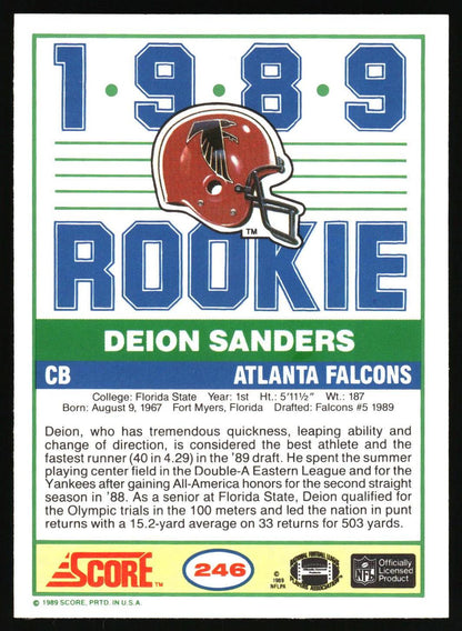 1989 Score #246 Deion Sanders