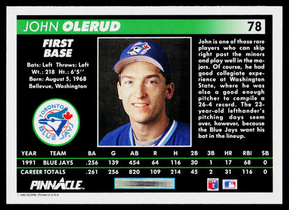 1992 Pinnacle #78 John Olerud