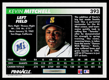 1992 Pinnacle #393 Kevin Mitchell