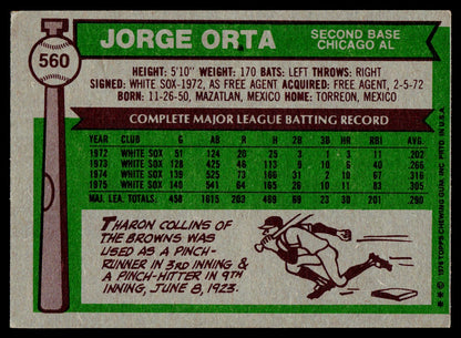 1976 Topps #560 Jorge Orta