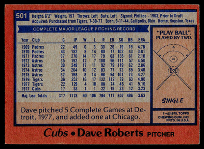 1978 Topps #501 Dave Roberts