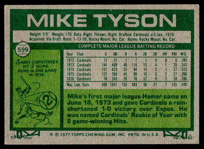 1977 Topps #599 Mike Tyson