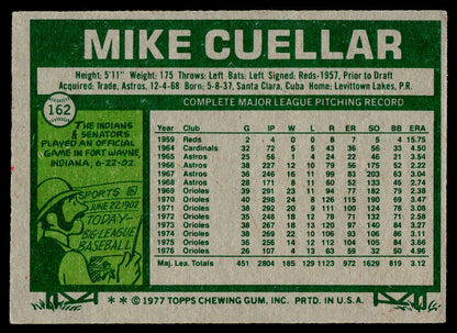 1977 Topps #162 Mike Cuellar