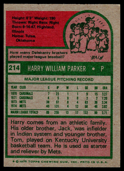 1975 Topps #214 Harry Parker