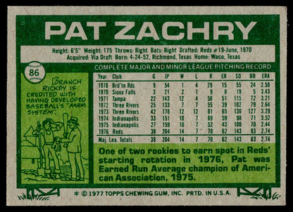 1977 Topps #86 Pat Zachry