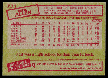 1985 Topps #731 Neil Allen