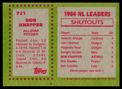1985 Topps #721 Bob Knepper