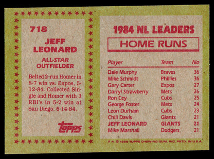 1985 Topps #718 Jeff Leonard