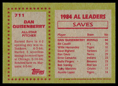 1985 Topps #711 Dan Quisenberry