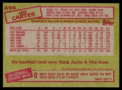 1985 Topps #694 Joe Carter